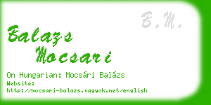 balazs mocsari business card