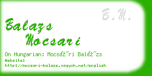 balazs mocsari business card